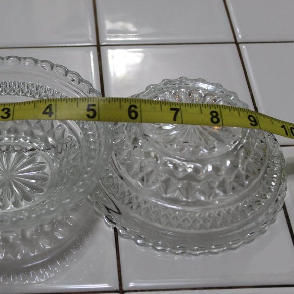 Vintage 1960's Ornate Cut Glass Bowls Condiment Serving - Picture 10 of 11